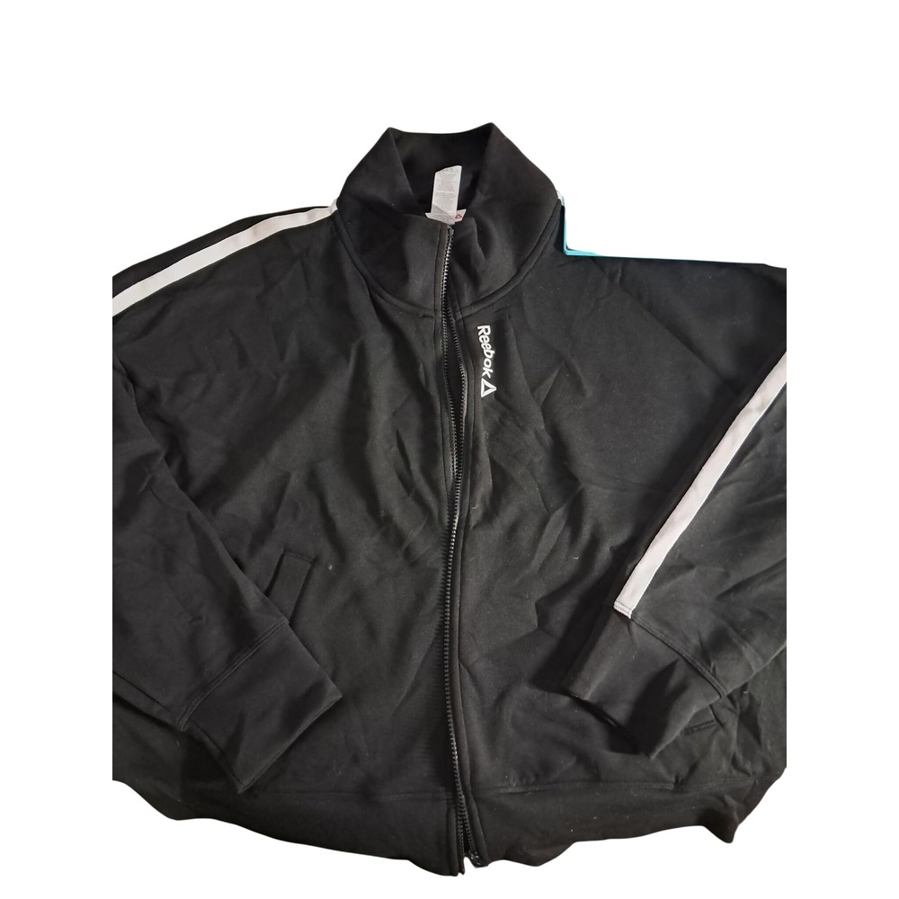 Reebok Zip Up Jacket Mens XL Black New Track Jacket REW254JK03005